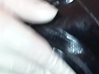 The Slave All in Latex Had to Take Good Care of Me, Until My Orgasm and His Cumshot. 3 Angle