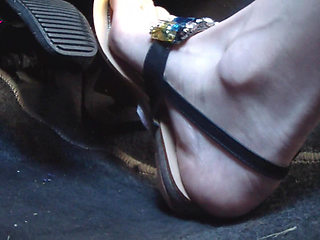 Sexy Driving My Turbo Disel Bravo with Manual Transmission in Solo Soprani Flip Flops