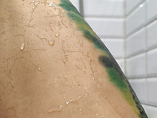 Wet Hairy Pussy, Hairy Legs and Armpits in the Bathtub