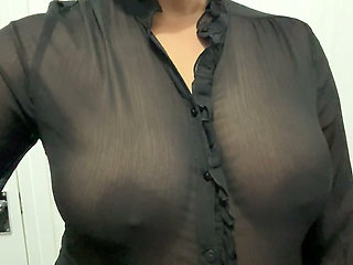 Showing her sexy boobs