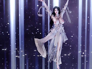 Ancient Style Hanfu Erotic Appeal Jiggling Breasts Bare Feet