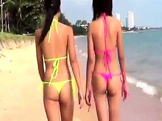 Sexy  Young Thai girls in thong bikini