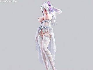[mmd] Weak T-ara Bridal Erotic White Silk Wedding Dress