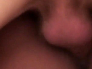 Black woman rubs her pussy and gets fucked by a stiff white cock