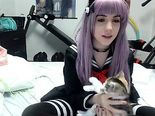 Curly Blonde Teen Records Solo Dildo Masturbation