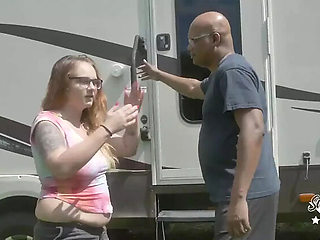Amateur MILF Savanna Star Sucks Landlord's Cock For Rent Payment - Outdoor Blowjob & Doggy Style