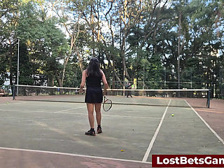 Rafaela and Igor Are Taking Their Strip Tennis Match Outside