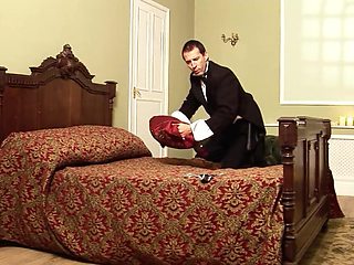 Black princess satisfied with a butler's thick cock