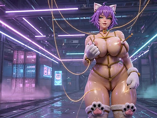 Shibari Catwoman 3D Hentai Ropes Suspension Big Tits Ass Fuck
