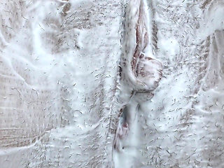 Extreme Closeup of Hairy Tight Pussy Shaving