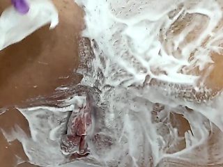 Pussy Shaving Close up! Beautiful Blonde with Natural Tits! POV!