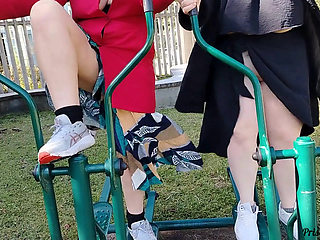 My stepmother and stepsister asked me to record them showing off in public while exercising.