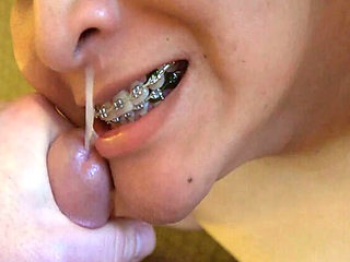 Asian Amateur Girl Gets Cum on Braces After Edging Blowjob POV - ThroatBaby Homemade