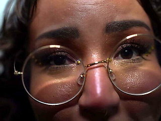 Slutty Latina Librarian Peachie Garcia Blows Gibby The Clown's Big Black Cock