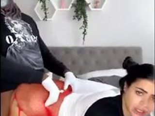 Whorish honey is getting torn up from behind during the Halloween night and loving it a bunch