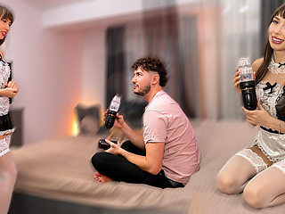 Surprised Housekeeper Learns How To Use Revolve X Vibrating Masturbator