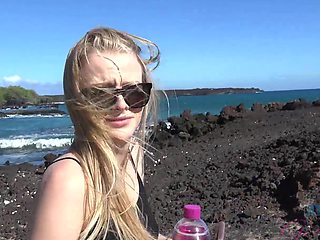 Small boobs blonde girlfriend Paris White shows her wet fuck hole