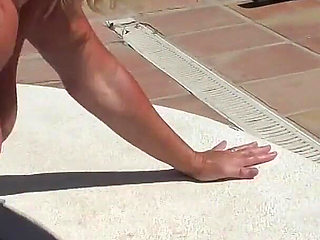 Hot British MILF Melody Charm Plays with Her Big Tits & Pussy in the Sun