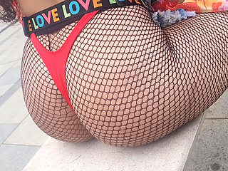 Hot girl showing off at Brazil's street carnival