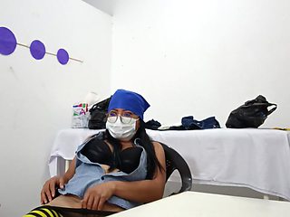 Horny Nurse Records Herself Opening Her Ass