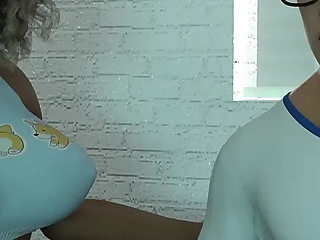 Sexbot Steph Route #1 Animated Porn Gameplay - Mixed Race Hottie Jerks off Nerd