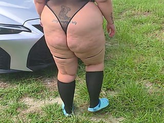 Showing off my new outfit outside