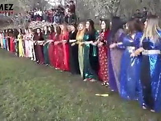 Kurdish dance of beautiful Kurdish women in Kurdish clothes