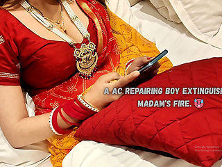 A Ac Repairing Guy Fucked Madam's Clean White Pussy When Her Husband Not in Home. in Hindi Audio