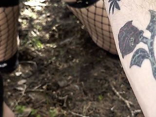Pup Girl Gets Walked Outdoors, Sucks Cock
