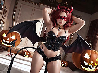 Members Only - Her Halloween Cosplay Was a Succubus, and She Begged to Be Fucked Deep - Ai Generated
