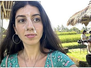 Katty West In Public Cumwalk In Cafe , Eating Pasta Carbonara With Sperm On Face