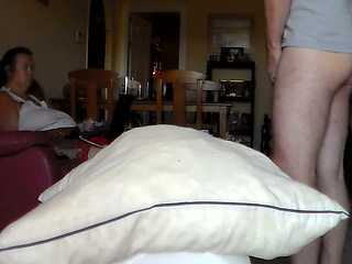 John is peeing all on a pillow