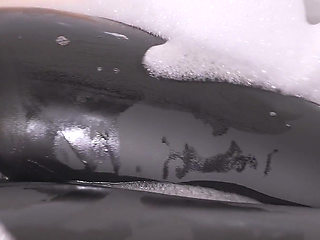 Hot Stepsis Teases Wet Camel Toe in Leather Leggings