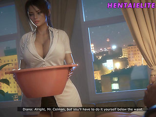 Amateur Nurse first patient surprised her with his BBC - 3D Animation