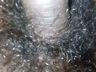 Hairy big dick jerking