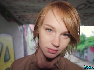 18yo Pretty Redhead Fucked In a Tunnel Outdoors - Martin Gun