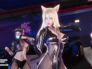 MMD GIRL CRUSH - DRIVE Ahri Seraphine Akali Hot Kpop Dance League of Legends