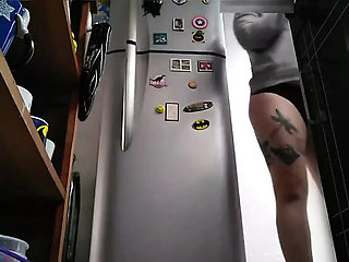 Step Sister Caught Squirting with Cucumber Dildo in Kitchen