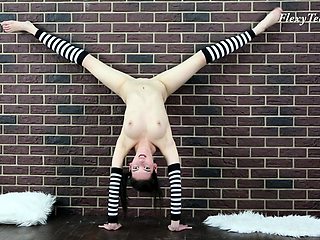 Beautiful teen brunette Jessica Sinn masturbates