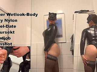 In the Tight Wetlook Body User Full Pissed & Milked!