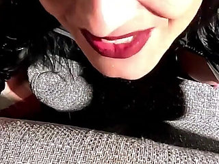 Big Cigar POV in Shiny Pvc. Smoking Blowjob, Reverse Cowgirl and Cum Play