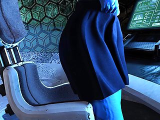 Projekt Passion Big Tit Blue Cyberpunk Alien Masturbates in Cockpit Almost Getting Caught