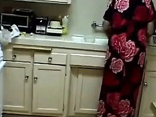 Granny Home Blowjob and Facial with Big Ass Brunette Beauties