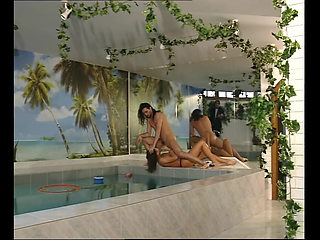 Two Big Cocks for a Brunette Whore