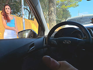 Risky Masturbation for Hot Redhead Who Was at the Bus Stop