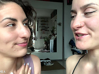 Lesbian Tongue Kissing Making Out with Tula Vida