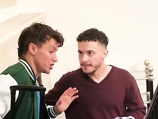 Sensational brunette has to take two dicks at the same time