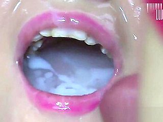 Premium Bukkake - Angela Swallows 69 Huge Mouthful Cum Loads