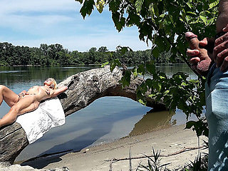 Hairy Granny Gets Anal Fucked on He Beach