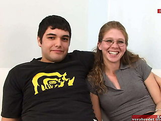 Skinny Blonde Wife with Glasses Takes BBC in Front of Cuckold Husband
